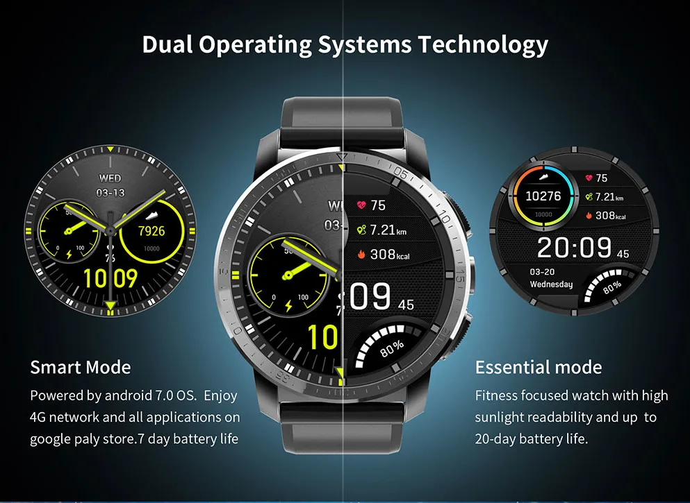 Смарт-часы GOLDENSPIKE M3 pro, две системы, Android 7,1, 4G, Sim, 8 Мп, фронтальная камера, 800 мА/ч, gps, Wi-Fi, Смарт-часы для мужчин и женщин