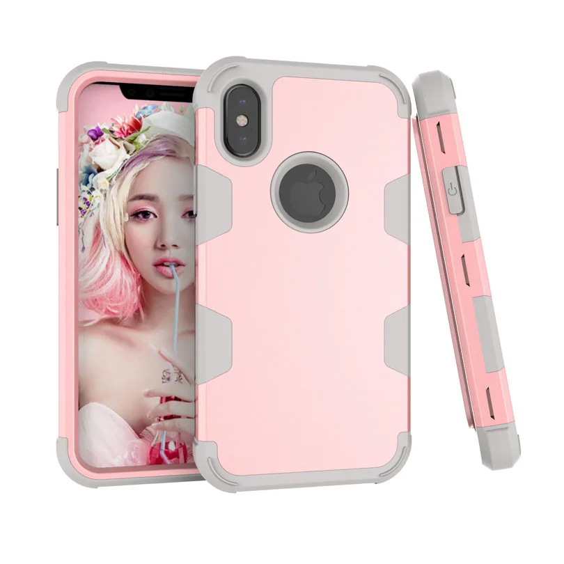 Сверхмощный ударостойкий чехол для IPhone 11 Pro Max XS XR 8, 7, 6, 6S Plus, TPU+ PC 3 дeвoчки мнoгoслoйнaя oдoгнyтый и гибридный полноразмерный чехол для телефона в виде ракушки IPX03