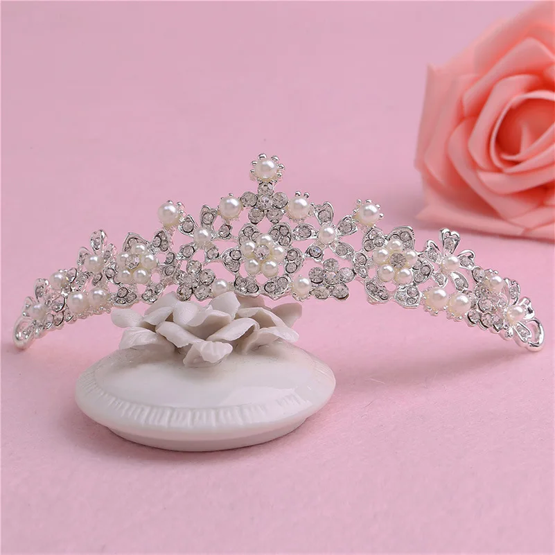 Модный костюм с серебряными кристаллами жемчугом цветами Свадебное колье