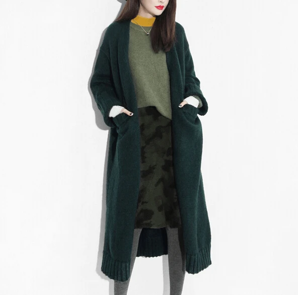 100% натуральная кашемировая смесь длинные кардиганы Модные женские кашемировые