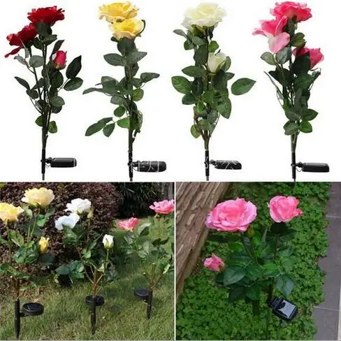 

Solar Lights For Garden Decoration 1pc Led Lights Decoration 3 Colors Flower Light With Solar Panels