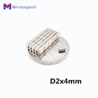 Неодимовый магнит, 2x4 мм, постоянный магнит N35 D2 * 4 NdFeB, сверхсильный, маленький, Круглый, магнитный диск, диаметр 2x4 мм, диаметр 2*4, 500 шт.