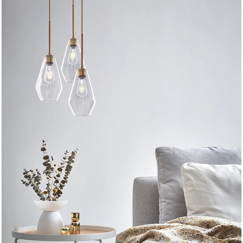 

Modern Pendant Lights Nordic loft single hanging Glass Pendant Lamp Fixtures for Kitchen Bar living room bedroom E27 LED