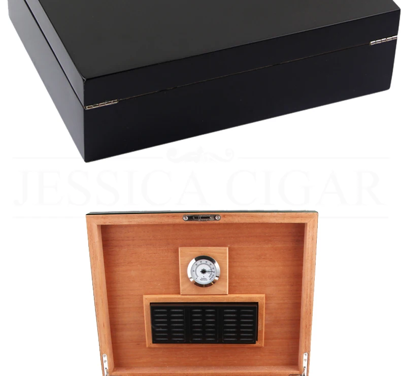 COHIBA кедровая древесина для сигар Humidor Box Пуро Чехол W/увлажнитель с гигрометром черный ящик для сигар Charuto Fit 75 Cuba сигары