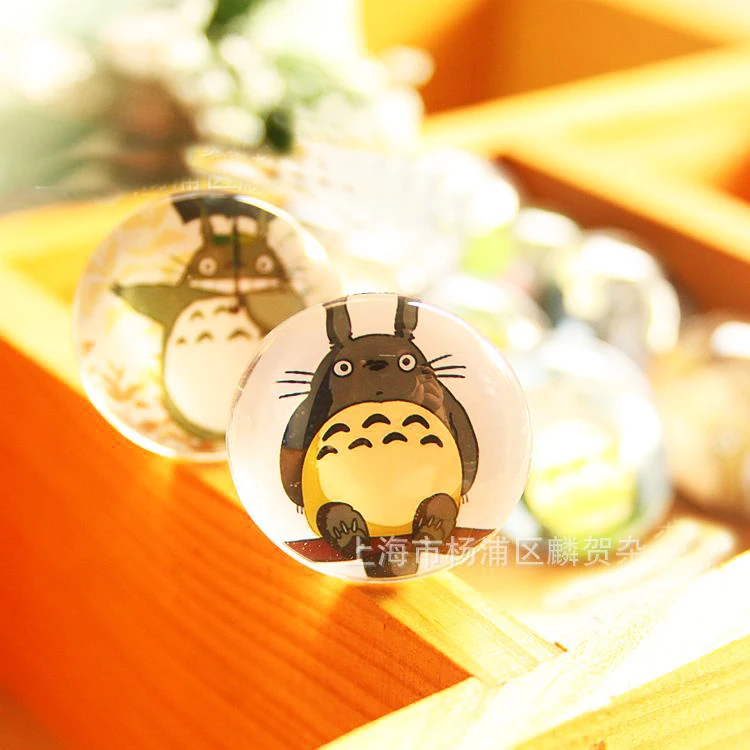 (15 штук в партии) Тоторо мультфильм Творческий Кристалл Стекло 25 мм магнит на