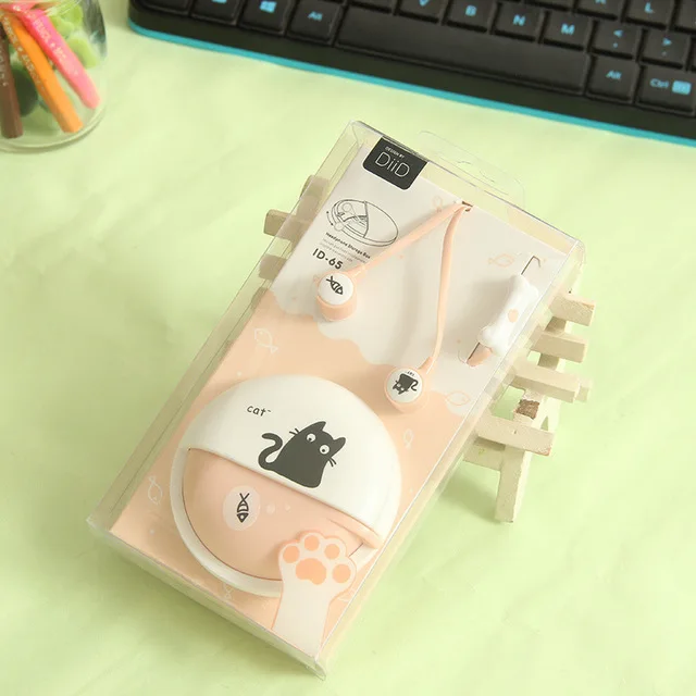 Pink With Package Наушники с милым котом из мультфильма макарон, 3,5 мм, наушники-вкладыши с шумоизоляцией, наушники с микрофоном для детей, девочек, samsung, Xiaomi, мобильный телефон, ipad - Цвет: Pink With Package