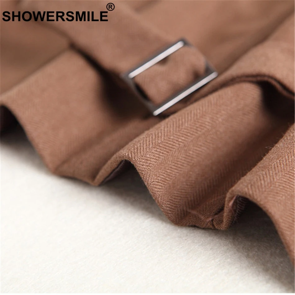 SHOWERSMILE твидовый шерстяной женский жилет в елочку осенний коричневый жилет короткий полосатый винтажный Женский приталенный пиджак в английском стиле