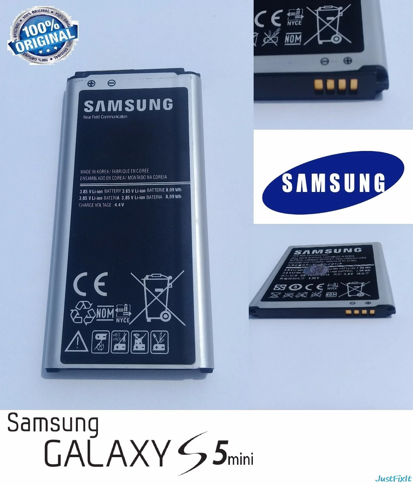 EB-BG800CBE 100% оригинальный сменный аккумулятор для samsung GALAXY S5 mini S5MINI SM-G800F G870a G870W