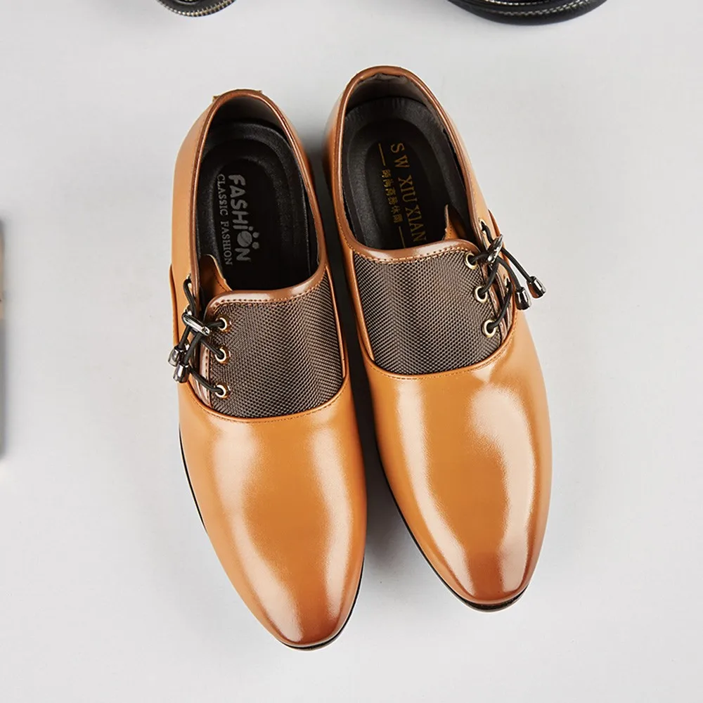 2019 Men's Shoes Modern Classic Lace Up Leather Lined Perforated Oxfords Wedding Suede Canvas Business Formal 38- 47 #0228 | Обувь