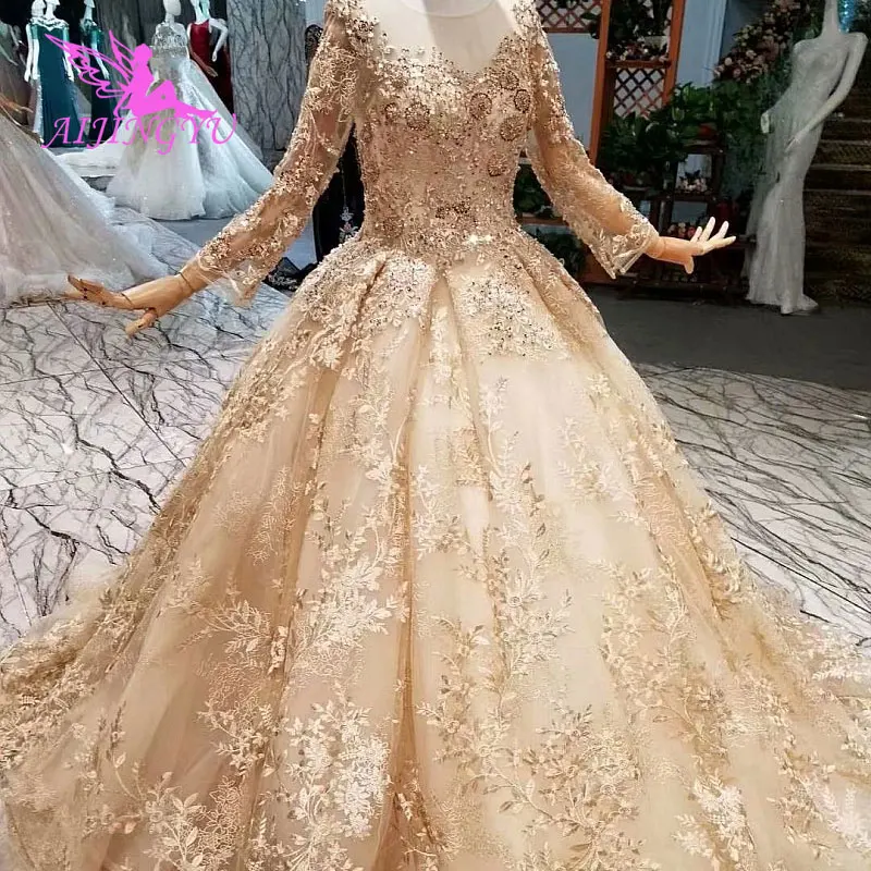 AIJINGYU Wedding Gown Designs Alibaba Gowns Hot Illusion Shiny Tule Best Sexy Top Vintage Bridal Dresses | Свадьбы и торжества