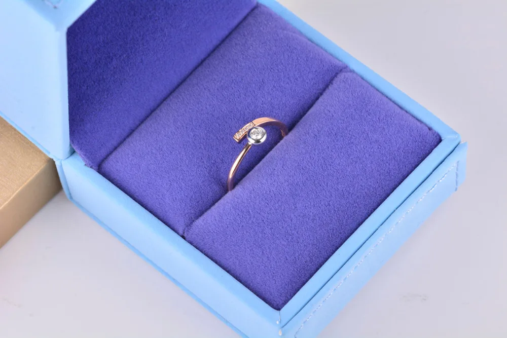 ANI 18K White Gold (AU750) Women Wedding Ring Natural Certified I-J/SI 0.081 CT Round Cut Diamond 18k Rose Valentines | Украшения и