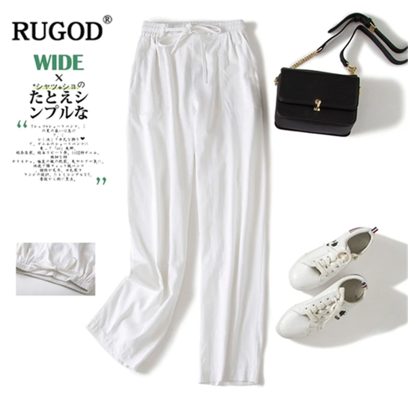 RUGOD/2019 Новое поступление Женские Простые Длинные прямые брюки мягкие свободные