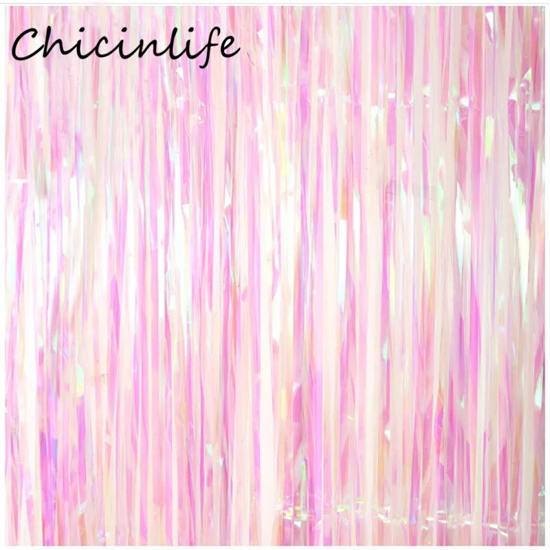 Chicinlife Радуга струящиеся занавески Baby Shower металлическая бахрома из фольги Свадебный декор вечерние фоновая фотография украшения Supplie