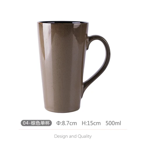 E(ONLY MUG) 500 мл кружка большая емкость домашняя чайная чашка с крышкой Ложка Европейская ретро керамическая чашка офисная креативная чашка для воды креативная кофейная кружка - Цвет: E(ONLY MUG)