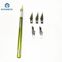 6 in1 cutter pen knife scalpel steel blades engraving knives ic chips removal for crafts arts works diy phone repair tools kit