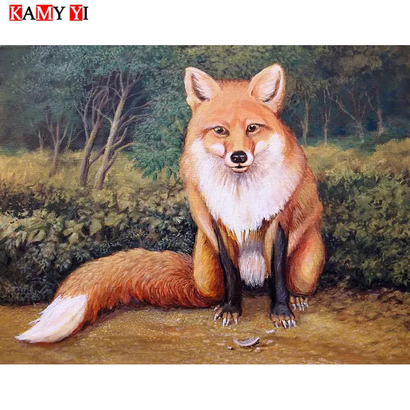 

KAMY YI 5D Diamond Painting Full Square/Round Drill "Cute Fox ,Animal" Mosaic DIY Diamond Embroidery Gift Warm Home Decor HYY