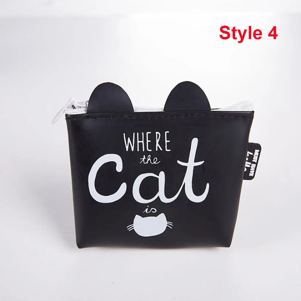 Style 4 Модный кошелек на молнии с принтом кота для девочек, силиконовый кошелек для детей, милая маленькая дамская сумочка, сумка для ключей для денег, Женская сумочка, подарок - Цвет: Style 4