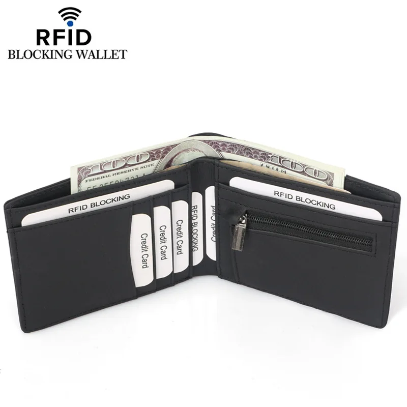 DKER повседневный кожаный бумажник Rfid для мужчин с эластичной лентой мужской