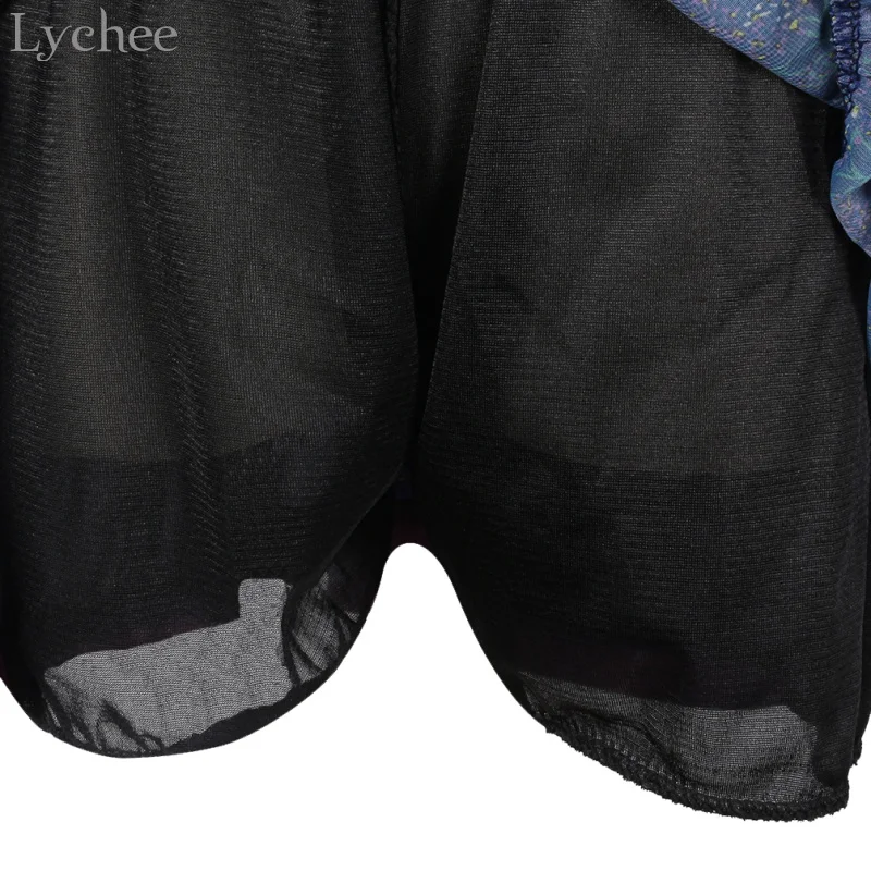 Lychee Harajuku Irregular Pleated Skirt Spring Summer A Line Floral Print Skirts Casual Sweet Knee-Length Short | Женская одежда