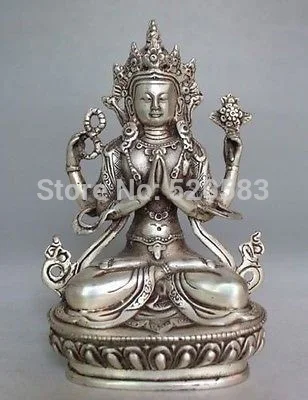 

Collections Tibet Buddhist Four-armed guanyin buddha bronze statue