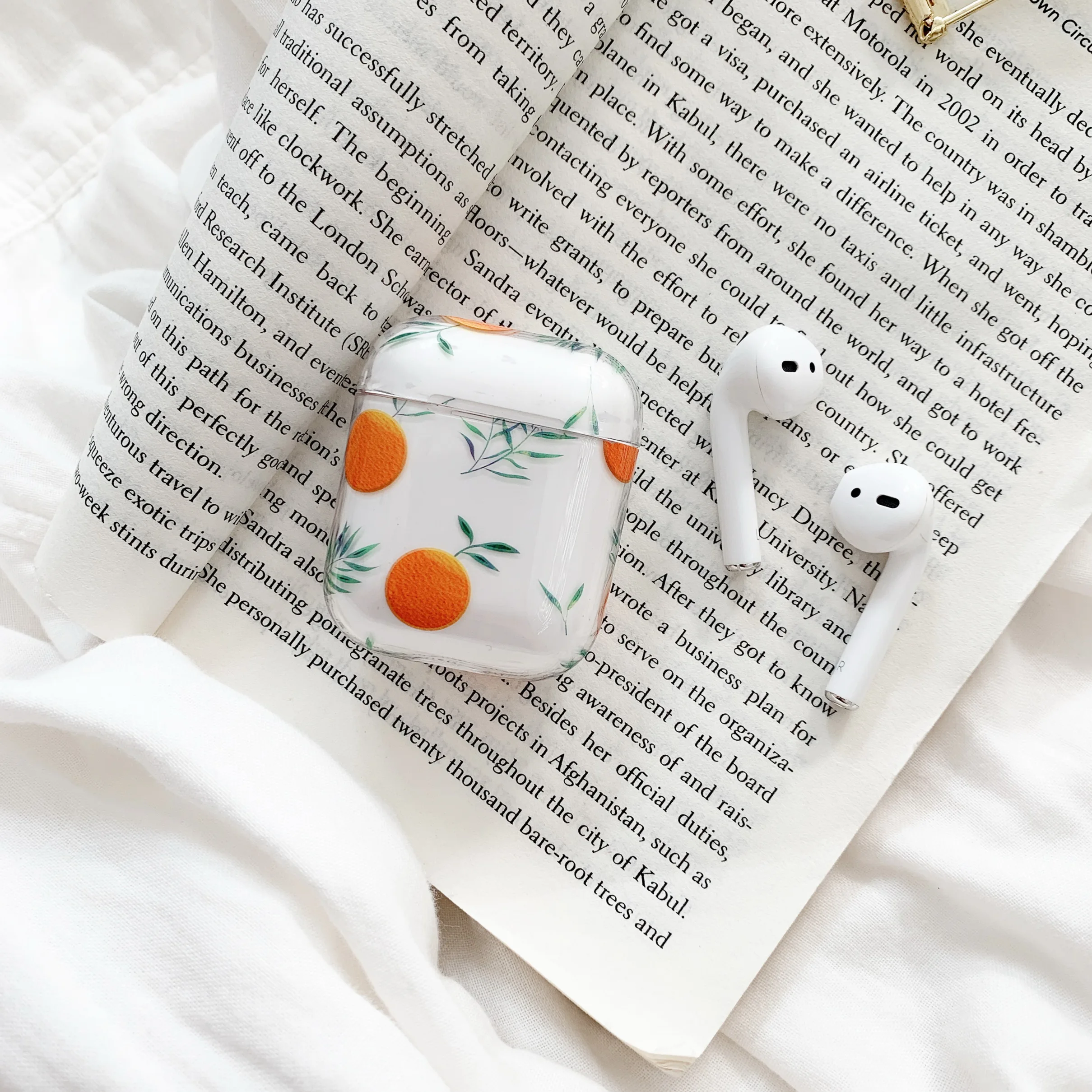 Фруктовый оранжевый прозрачный чехол для Airpods прекрасный подарок идеальный дизайн для Apple Airpods2 bluetooth чехол для наушников