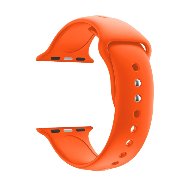 orange Хохлатый спортивный ремешок для Apple Watch ремешок 44 мм/40 мм силиконовый correa iwatch серии 3/2/1 резиновый браслет Ссылка браслет ремень - Цвет ремешка: orange