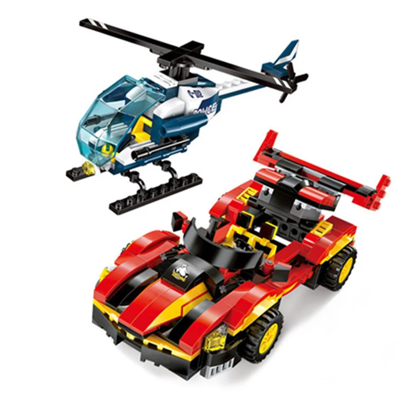 405 шт. детские строительные блоки игрушка Совместимость с legoingly city Police series Drag racing