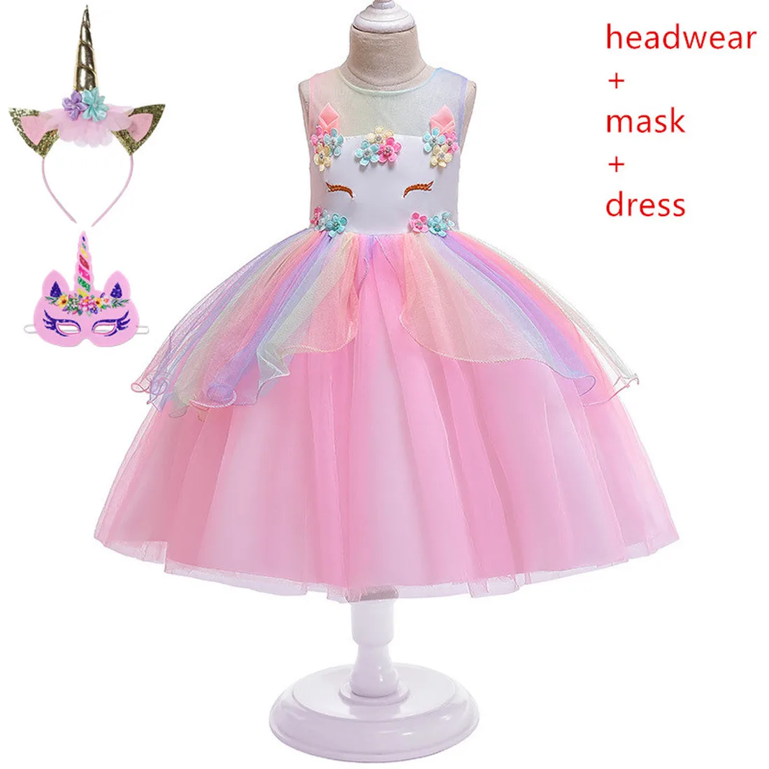 Платье для маленьких девочек Рождественский костюм единорога косплея летние