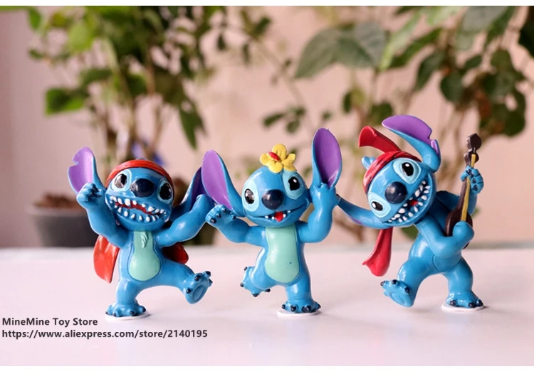 DISNEY Lilo & Stitch 12 шт./компл. 5 7 см фигурка осанки коллекция украшений аниме игрушка