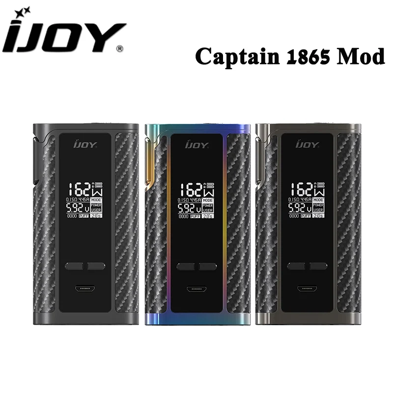 Ijoy капитан 1865 мод испаритель 162 Вт электронная сигарета капитан 1865 TC коробка мод поддержка RTA RBA RDA RDTA 510 резьба