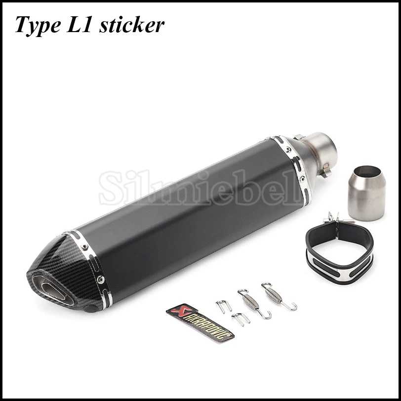 Type L1 Sticker Tubo de escape 51 мм Универсальный akrapovic выхлопной мото rcycle 470 мм Левая Правая сторона слипоны глушитель скутер scarico moto universale - Цвет: Type L1 Sticker