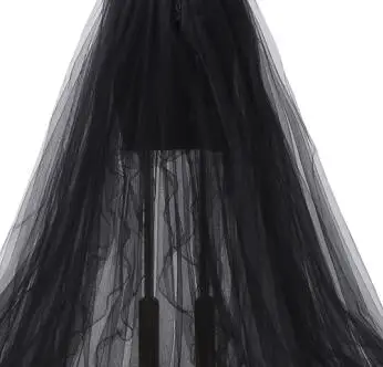 Черный длинное вечернее платье для официальных мероприятий 2021 Высокий Низкий