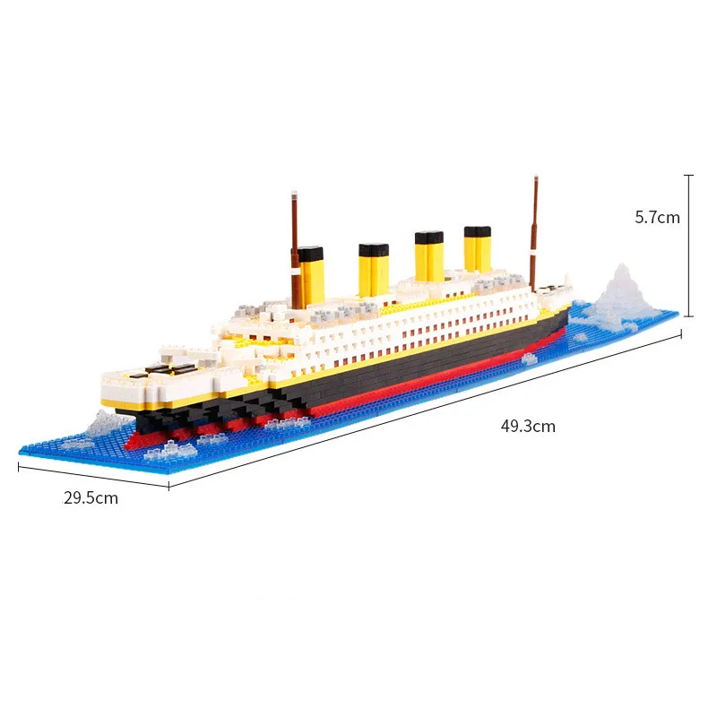 1860 шт RS Titanic Круизный корабль 3D модель лодки DIY Алмазные Строительные блоки Кирпич