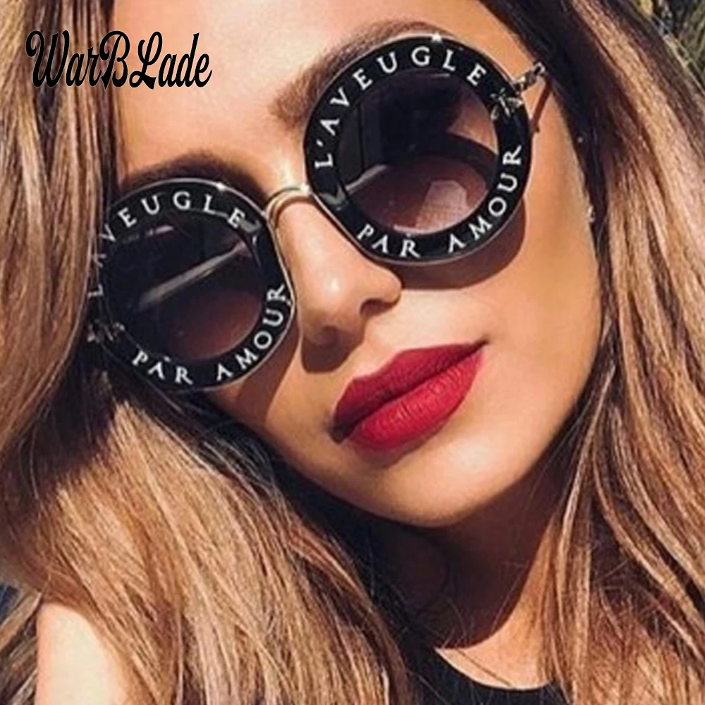 

Brand Letters Round Sunglasses Women Fashion Bees Decoration Sun Glasses Men 2020 New Hot Oculos Unisex Eyewear UV400 WarBLade