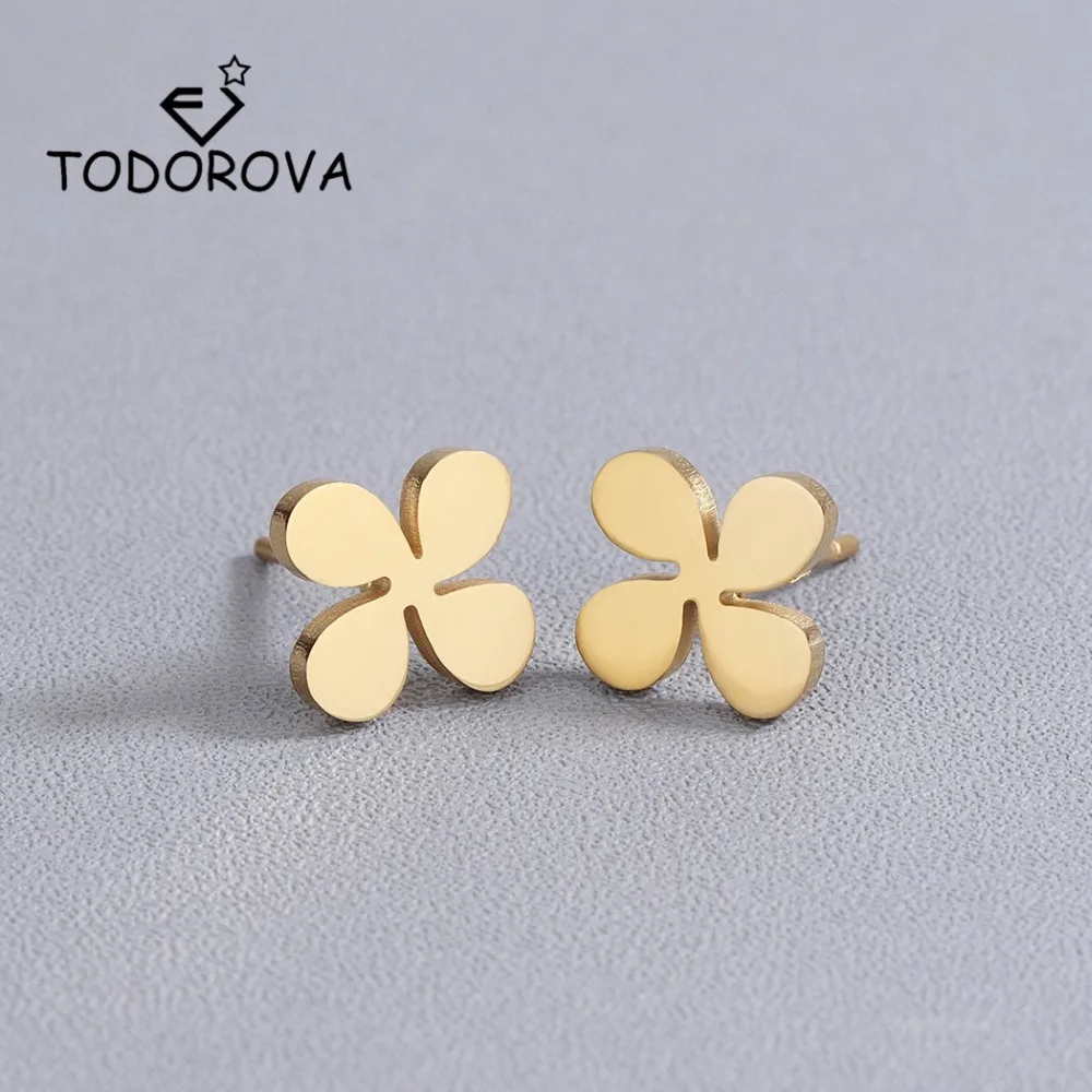 Todorova South Korea Windmill Stud Earrings Women Accessories Gold Color Stainless Steel Jewelry Male | Украшения и аксессуары
