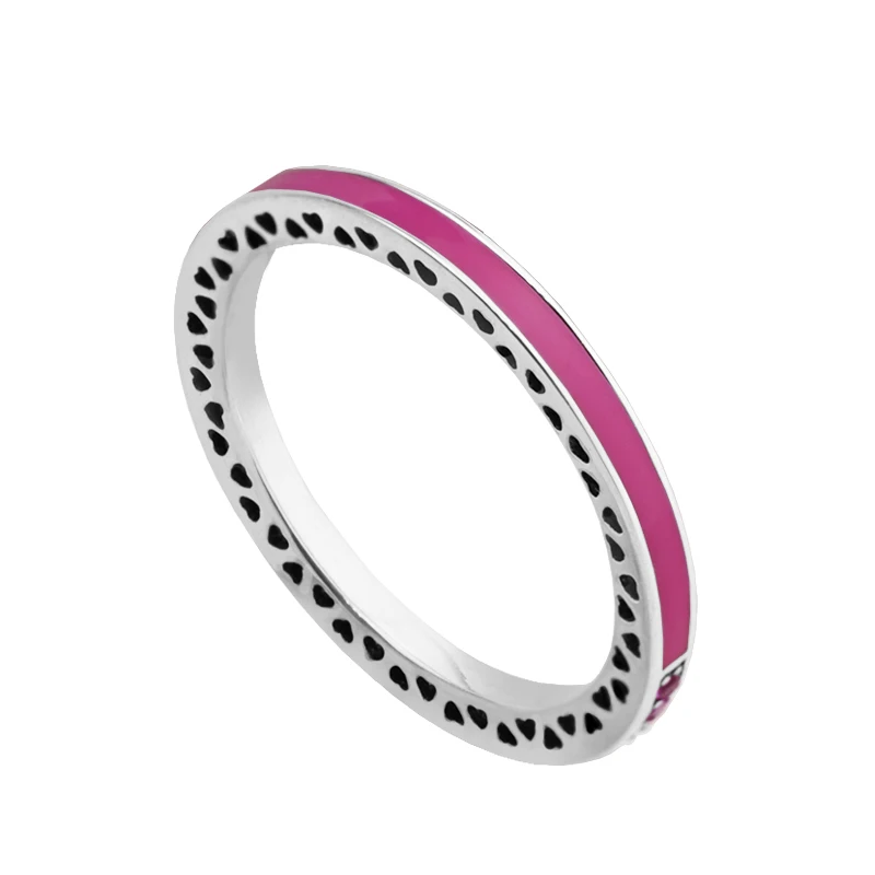 Сияющие Кольца Сердце с сияющей эмалью орхидеи и кристаллами церии 100%