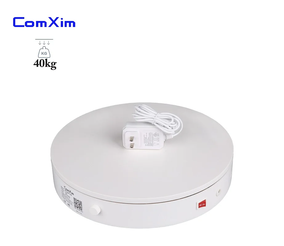 white with US plug ComXim MT320KL40 32 см ручка управления скоростью, 360 градусов электрическая фотография поворотный стол для съемки продукта, 3D сканирование, дисплей - Цвет: white with US plug