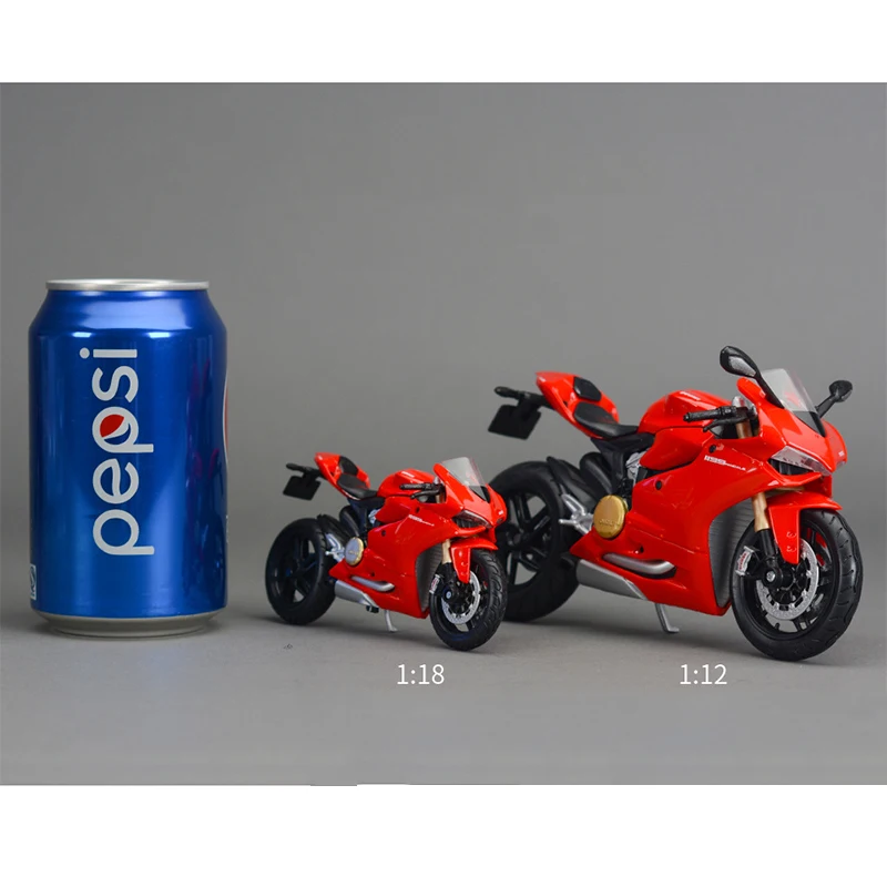 Фото Литая мотоцикл из сплава для модели Ducati 1199, дорожный гоночный локомотив с базой в масштабе 1:18, детская коллекция, декоративные игрушки №3