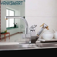 dual function tap basin faucet spray kitchen sink pull down lever 1 handle spout bathroom swivel 360 chrome cold hot