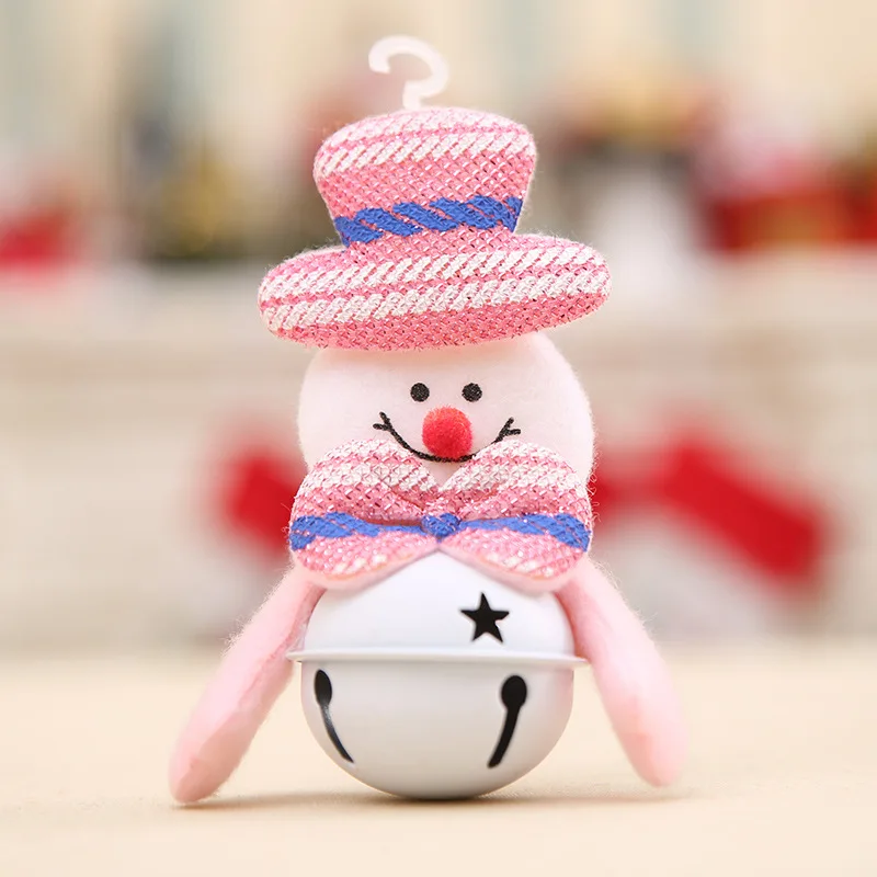 Snowman 1 шт. Декор рождественской елки милый колокол Санта Клаус Снеговик голова оленя колокольчики Рождественская елка кулон падение орнамент для Рождественская Домашняя вечеринка - Цвет: Snowman