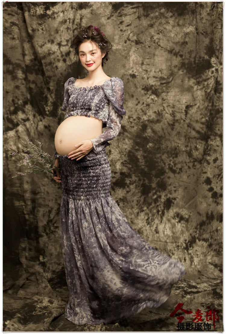 

2017 Pregnant Photography Props Maternity Photo Dress Long Photo Shoot Dress