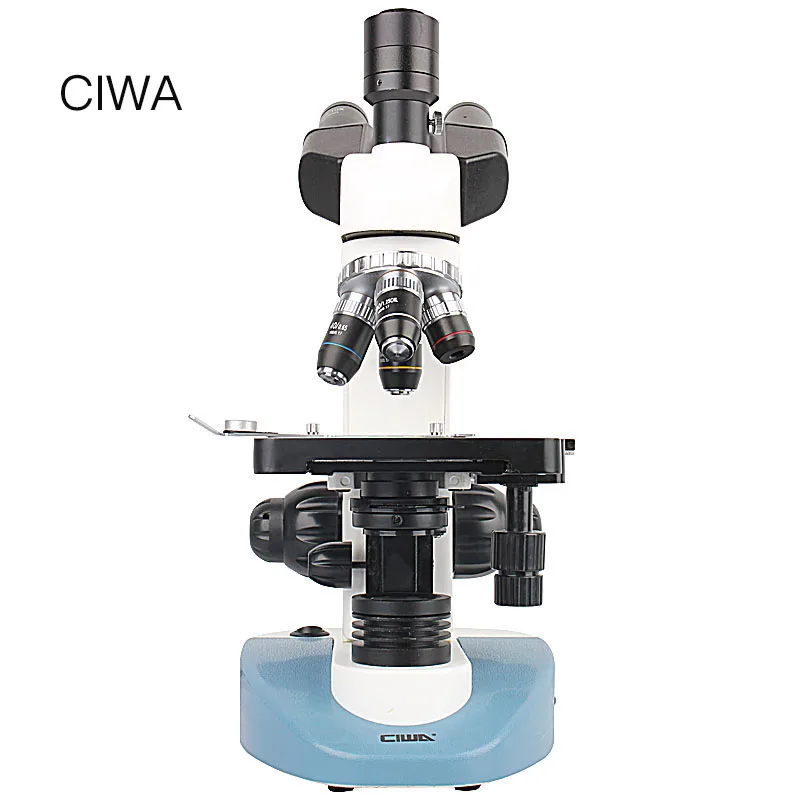 CIWA Профессиональный биологический 40X 1600X микроскоп бинокулярный бинокль HD