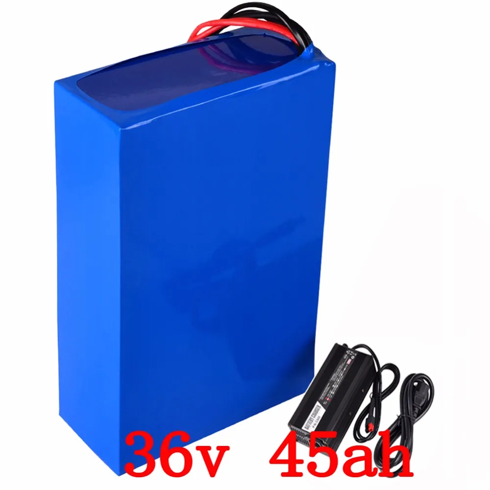 36v 1500w батарея 45ah Электрический велосипед литиевая с 50A BMS + 42V 5A зарядное