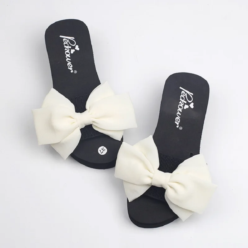 2018 summer Chiffon flipflops sweet butterfly knot tow beach slippers women flip flops | Обувь