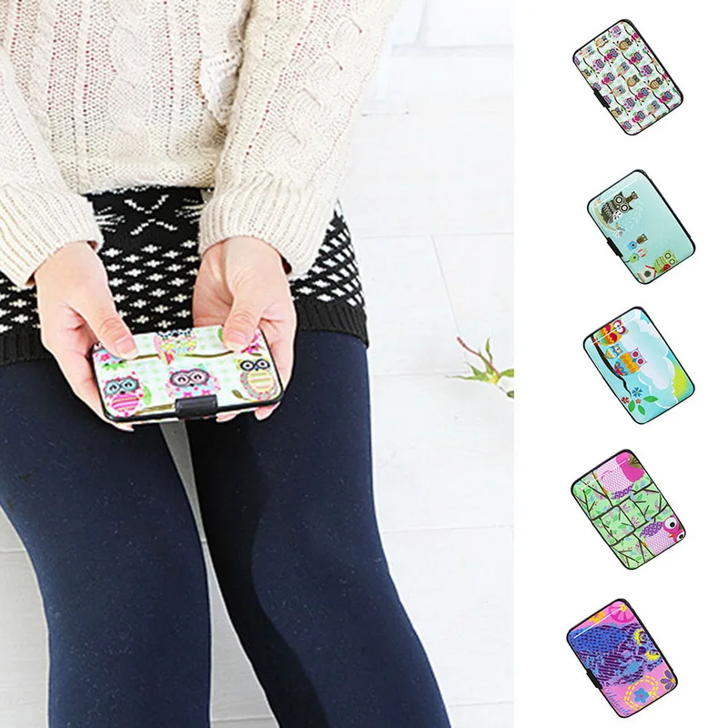 Пластиковый чехол бумажник с милой совой держатель для кредитных карт 7