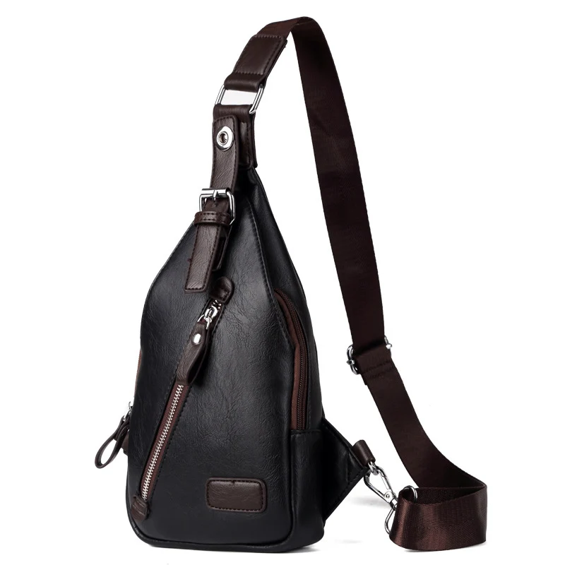 Black Chest Bag CCRXRQ брендовые кожаные мужские сумки-мессенджеры модные дорожные нагрудные сумки Противоугонная магнитная пряжка сумка через плечо сумка на одно плечо - Цвет: Black Chest Bag