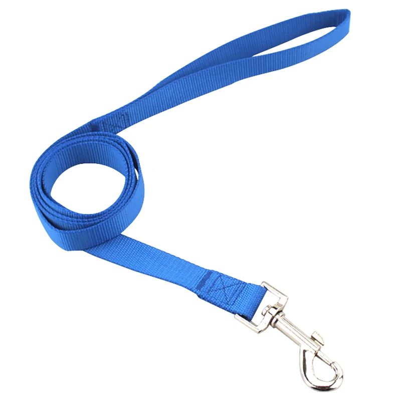 Blue Leash Классический однотонный ошейник для питомца, основной нейлоновый ошейник для собак, кошек, ошейник для маленьких и средних собак, можно сочетать поводок и поводок с быстрой застежкой - Цвет: Blue Leash