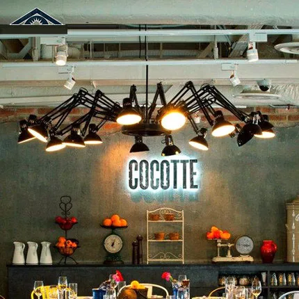 Винтажные подвесные лампы в стиле ретро черный и белый паук E27 G80 110 В переменного