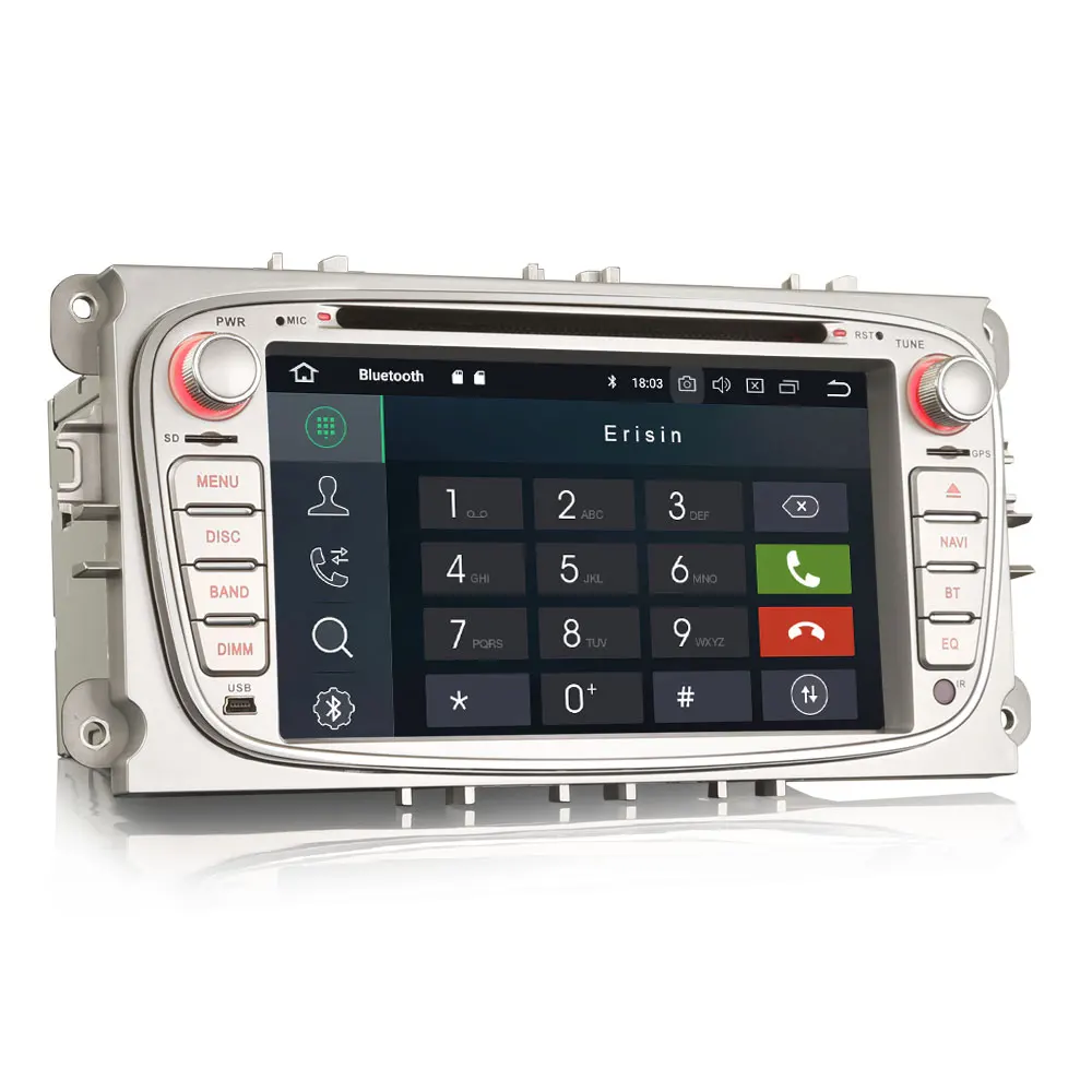Erisin ES7409F 7&quot Android 8.0 Octa core 4G RAM Car DVD GPS Radio DVR DAB+ For Ford Mondeo Focus S/C-Max Galaxy | Автомобили и
