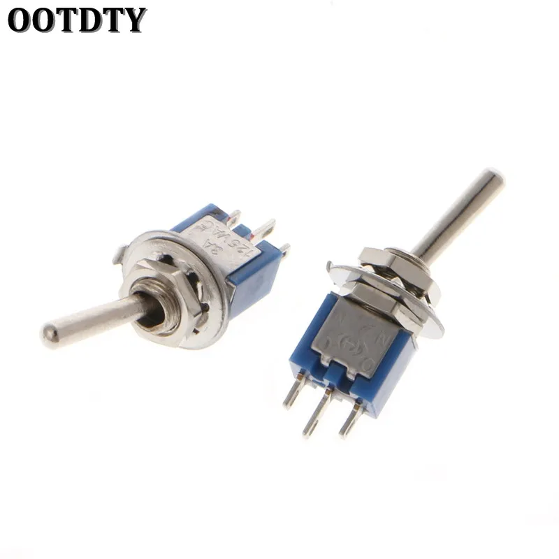OOTDTY 10 шт. 250 В/1 5 А 125 В/3 SPDT 3-контактный вкл./вкл. 2 позиции мини-тумблер синий |